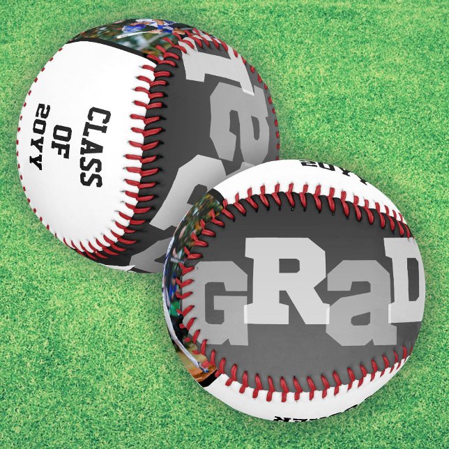 Athlete GRAD Black Ombre Graduation Photo Baseball (Creator Uploaded)