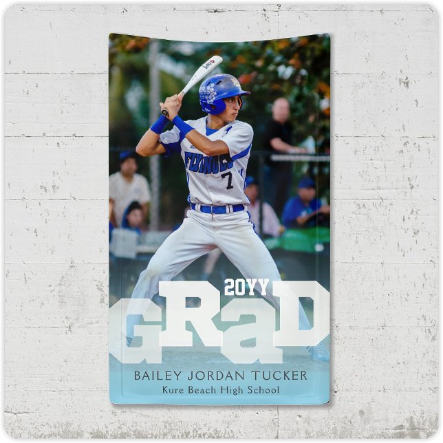 Athlete GRAD Sporty Photo Graduation Banner (Creator Uploaded)