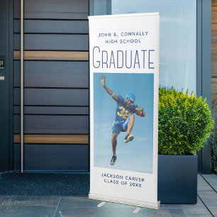 Athlete Graduate Photo Custom Graduation Party Retractable Banner