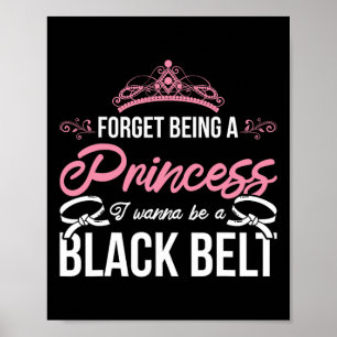 Athlete Karate Girl Sparring Black Belt Women Gift Poster