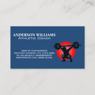 Athlete Lifting Weights   Coach Business Card