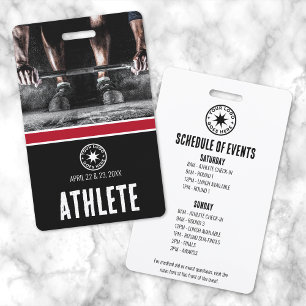 Athlete Sports Event ID Badge