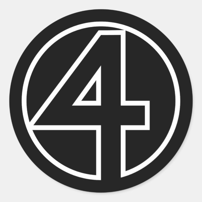 Athletes Number 4 circle shape Classic Round Sticker (Front)
