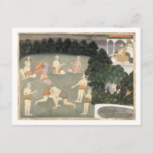 Athletes perform before a seated noble, c.1760 (op postcard