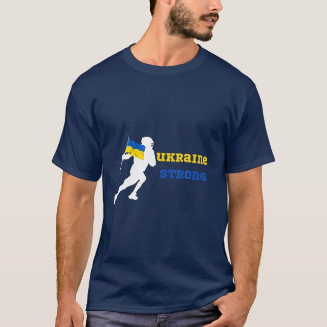 Athletes Support Ukraine Flag Ukraine Strong T-Shirt (Front)