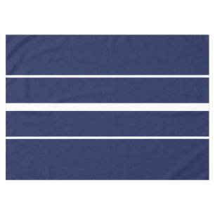 Athletic 70s Sporty Navy Blue White Racing Stripes Tablecloth