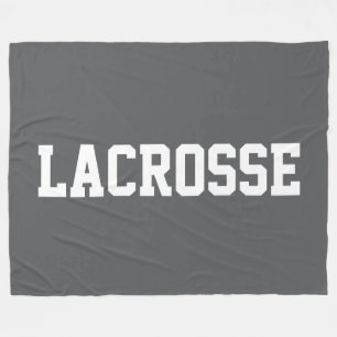 Athletic Bold White LACROSSE Text On Classy Gray Fleece Blanket