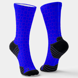 Athletic Crew Sock Blue Purple Classic Design