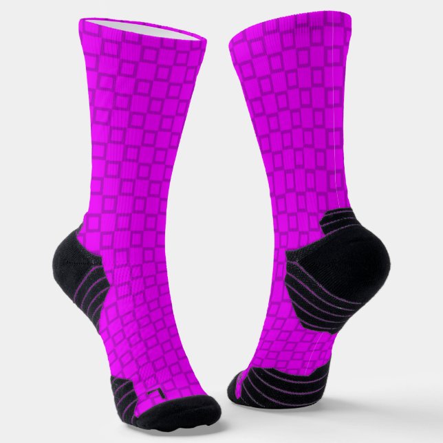 Athletic Crew Sock Purple Blue Classic Design (Angled)