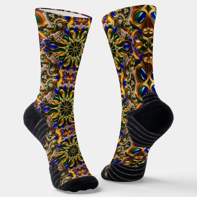 Athletic Crew Sock with Brazil Colours (Angled)