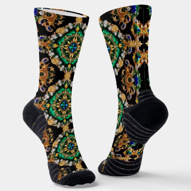 Athletic Crew Sock with Brazilian Colours (Angled)