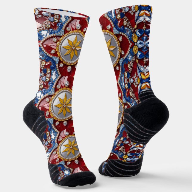 Athletic Crew Sock with Colombian Colours (Angled)