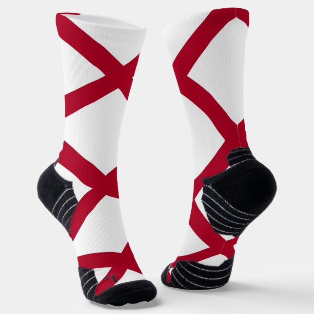 Athletic Crew Sock with flag of Alabama, U.S. (Angled)