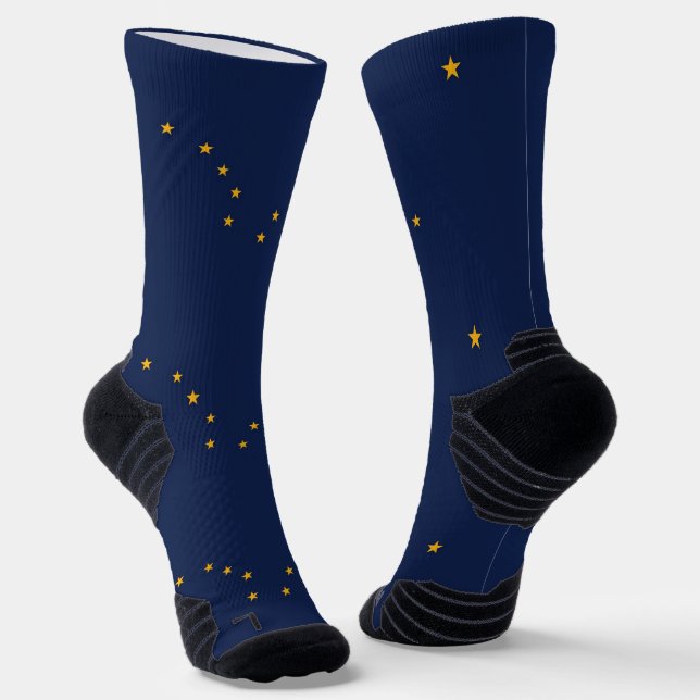 Athletic Crew Sock with flag of Alaska, U.S. (Angled)