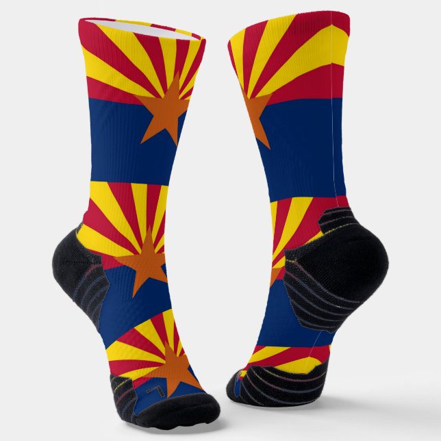 Athletic Crew Sock with flag of Arizona, U.S. (Angled)
