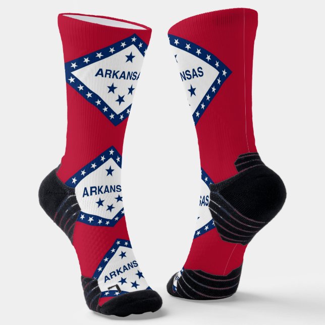 Athletic Crew Sock with flag of Arkansas, U.S. (Angled)