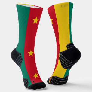 Athletic Crew Sock with flag of Cameroon