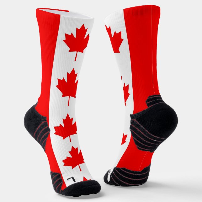 Athletic Crew Sock with flag of Canada (Angled)