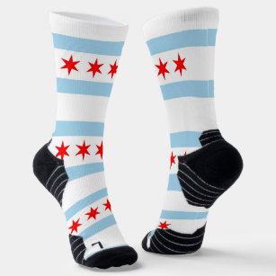 Athletic Crew Sock with flag of Chicago, U.S.