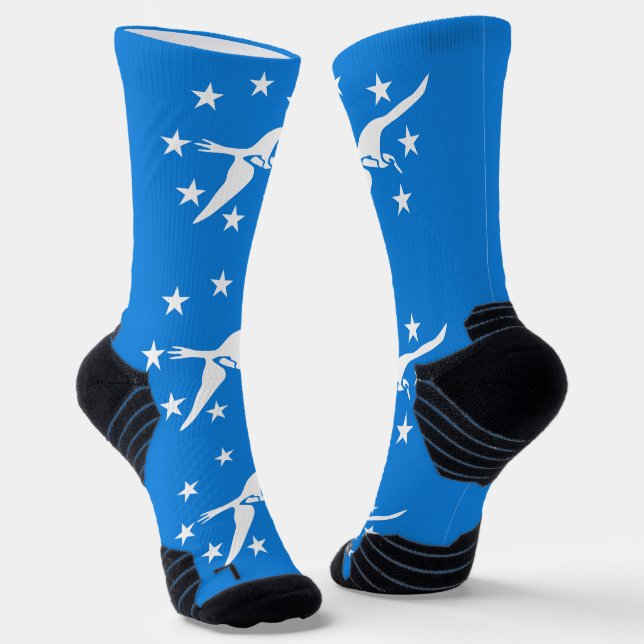 Athletic Crew Sock with flag of Corpus Christi (Angled)