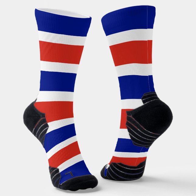 Athletic Crew Sock with flag of Costa Rica (Angled)