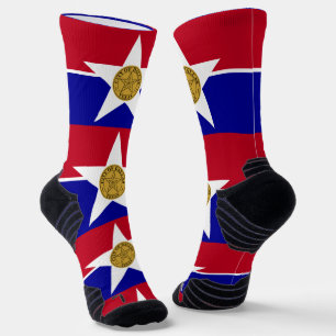 Athletic Crew Sock with flag of Dallas, U.S.A.