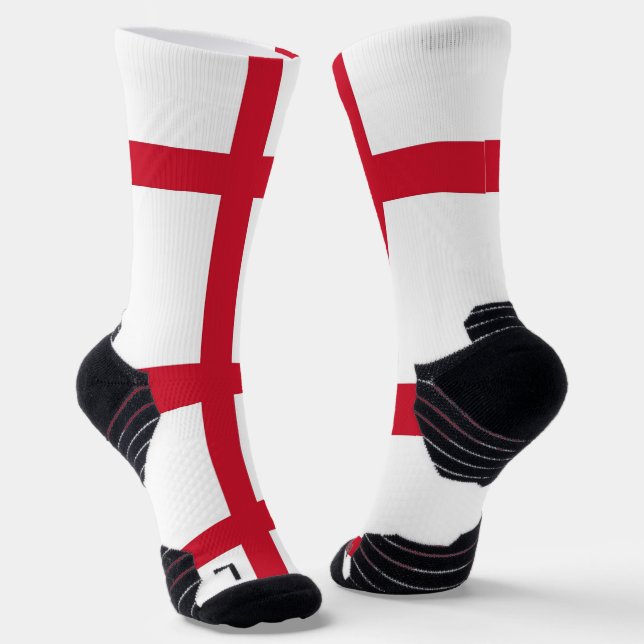 Athletic Crew Sock with flag of England, U.K. (Angled)
