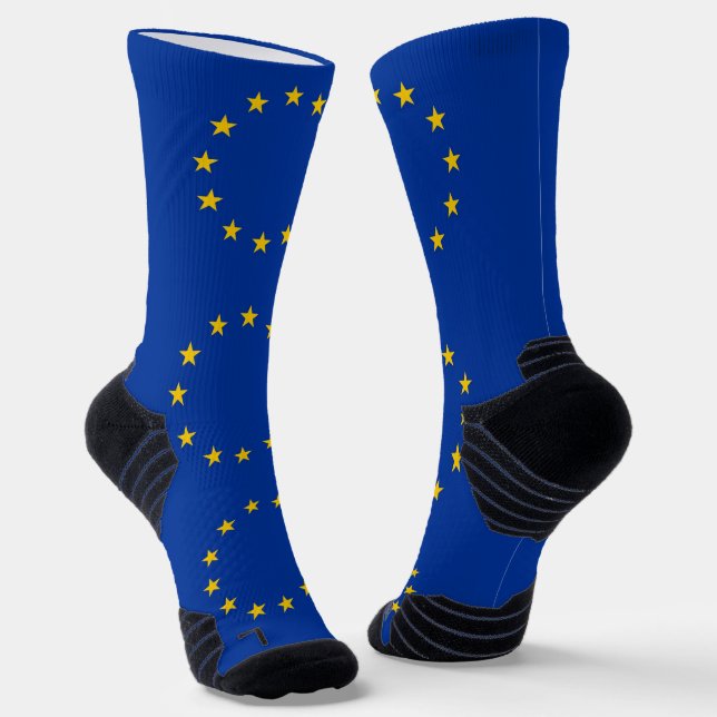Athletic Crew Sock with flag of European Union (Angled)