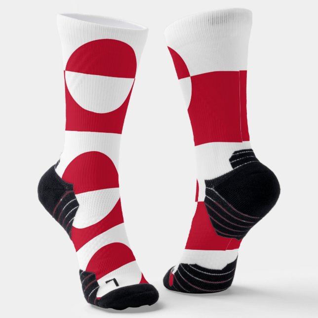 Athletic Crew Sock with flag of Greenland (Angled)