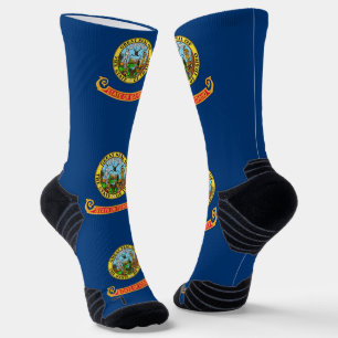Athletic Crew Sock with flag of Idaho, U.S.