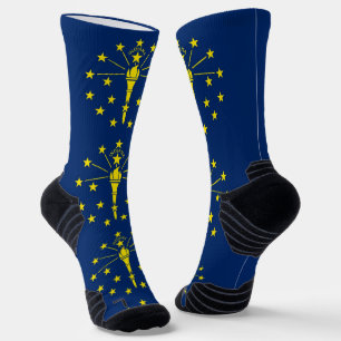 Athletic Crew Sock with flag of Indiana, U.S.