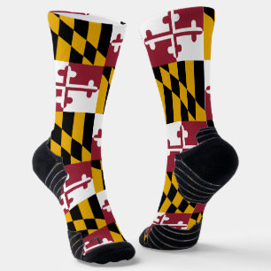 Athletic Crew Sock with flag of Maryland, U.S.
