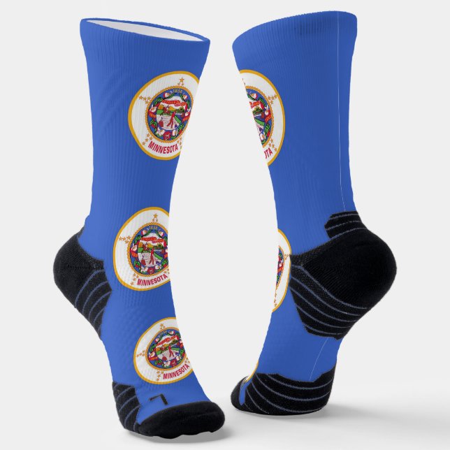 Athletic Crew Sock with flag of Minnesota (Angled)