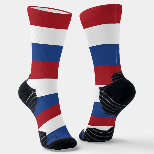 Athletic Crew Sock with flag of Netherlands (Angled)