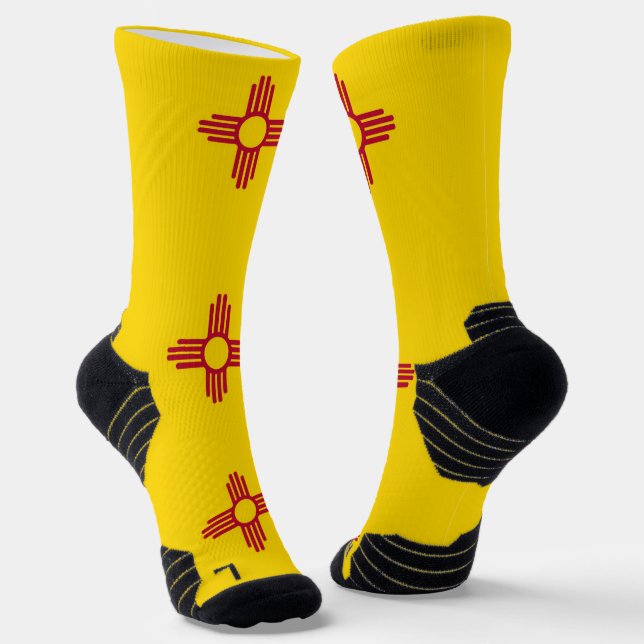 Athletic Crew Sock with flag of New Mexico (Angled)