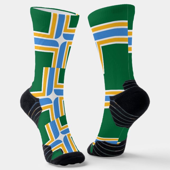 Athletic Crew Sock with flag of Portland City (Angled)