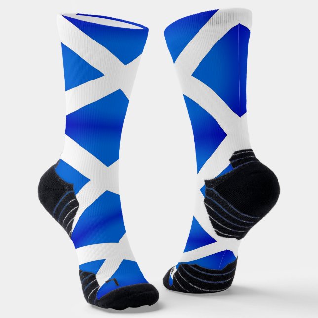 Athletic Crew Sock with flag of Scotland, U.K. (Angled)