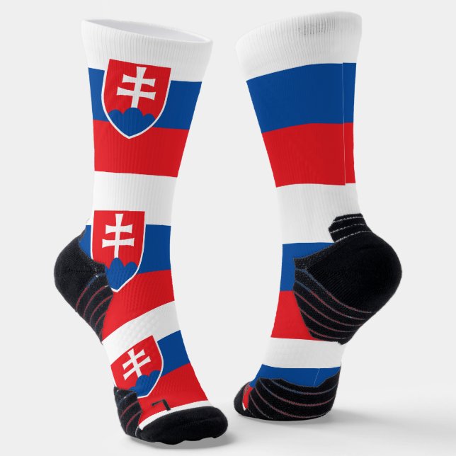 Athletic Crew Sock with flag of Slovakia (Angled)
