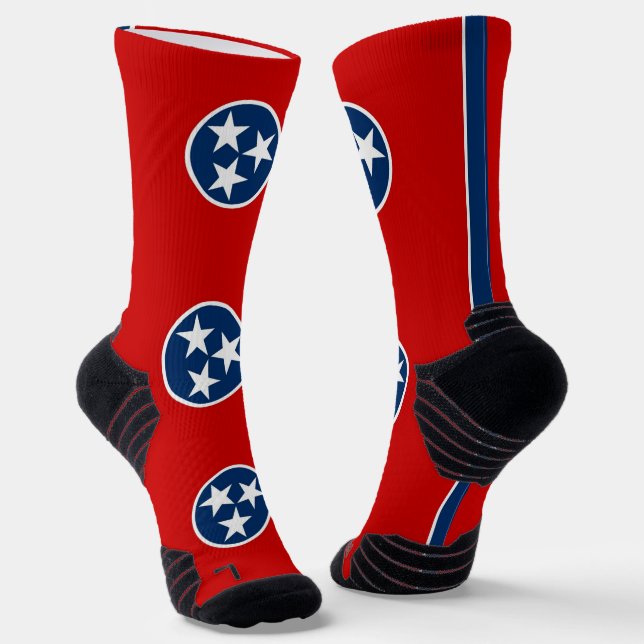 Athletic Crew Sock with flag of Tennessee (Angled)