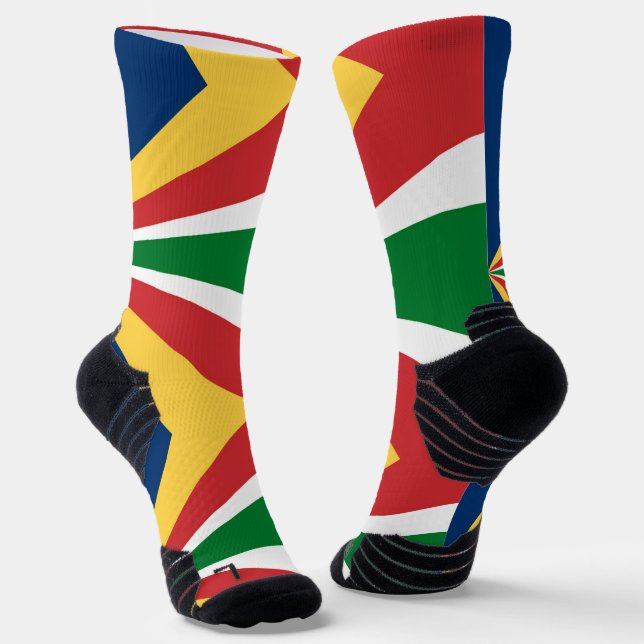 Athletic Crew Sock with Seychelles Colours (Angled)