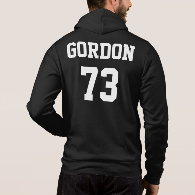 Athletic Custom Name and Number Hoodie (Back)