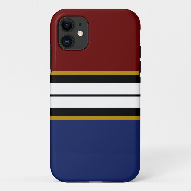 Athletic Deep Red Black White Navy Racing Stripes  Case-Mate iPhone Case (Back)