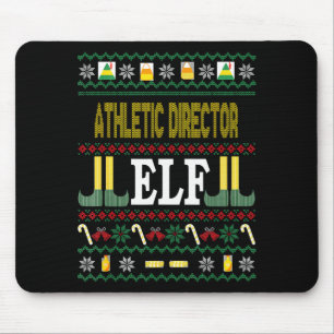 Athletic Director Elf Funny Christmas Gift  Mouse Mat