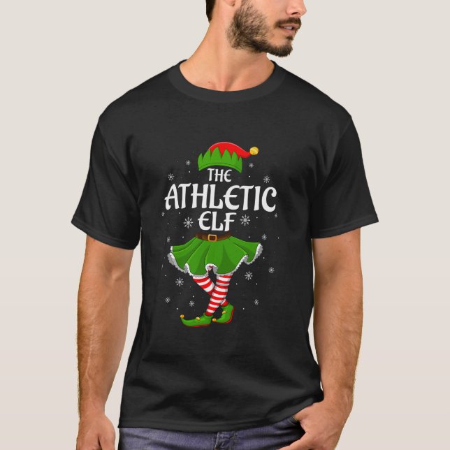 Athletic Elf Christmas Family Girls Women Elf Squa T-Shirt (Front)