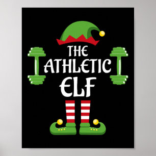 Athletic Elf Family Matching Group Christmas Sport Poster