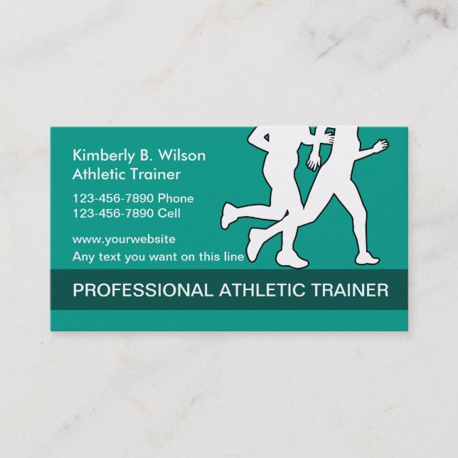Athletic Fitness Trainer Business Card (Front)