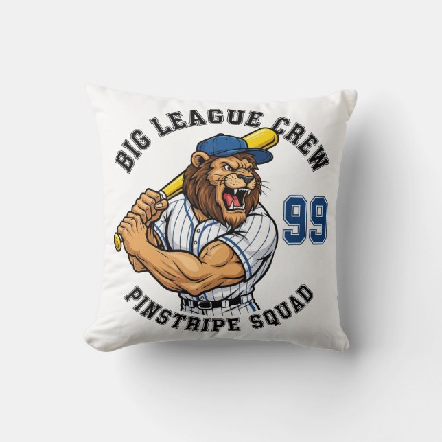 Athletic Lion Baseball Varsity Squad Cushion (Front)