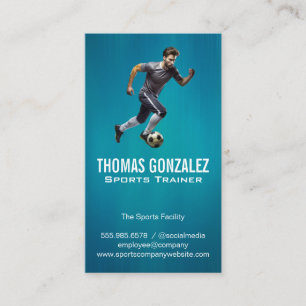 Athletic Man Running with Soccer Ball Appointment Card