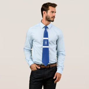 Athletic Royal Blue White Team Colour Striped Tie
