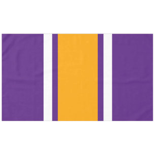 Athletic Royal Purple Yellow White Racing Stripes Tablecloth
